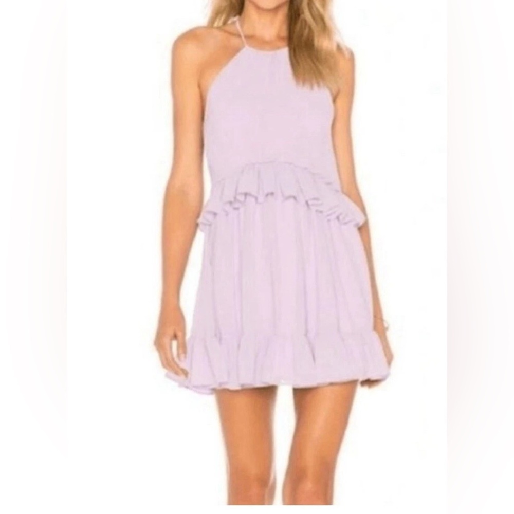 NWT Woman LOVERS + FRIENDS purple Sleeveless Ruffle Tiered Dress Sz Small